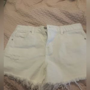 RSQ lightly used white Jean shorts size girls 14